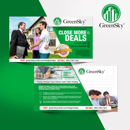 Create an impactful direct mail postcard for GreenSky Credit Réalisé par ArtisteXz