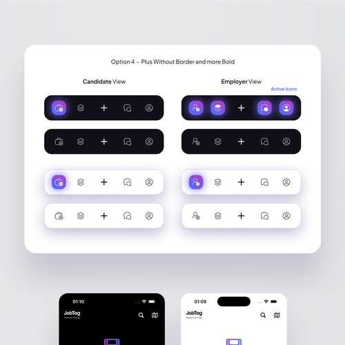 "Premium iOS Navigation Icon Set for Video-First Hiring App" winning PowerPoint template
