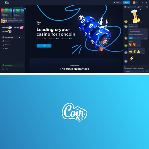 Coin.fun – Crypto Casino/Gambling Logo Design by Athar_Z