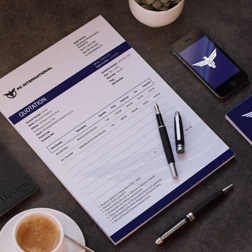 Given logo to be added to quotation to enhance brand appeal Design by Mindshift Design