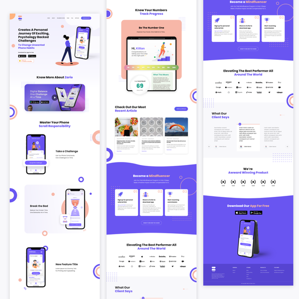 Zario Landing Page