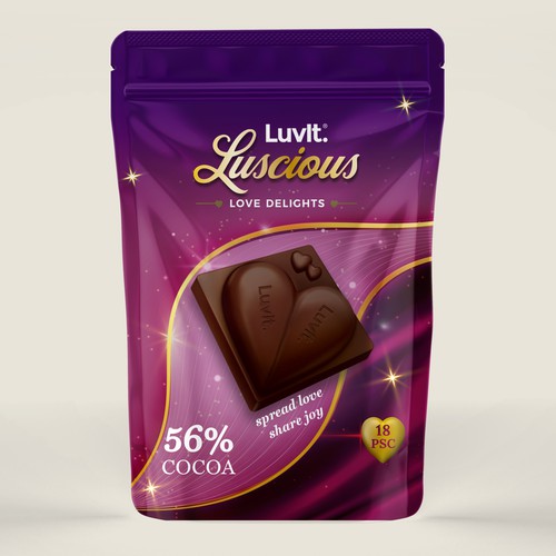 Design a standout label for a Premium Chocolate Homepack Design by Radmilica