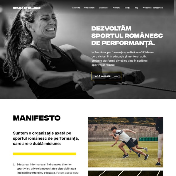 Design realizzato da Mulbrry intitolato "Website for social cause centered on Romanian high performance sports"