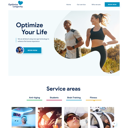 Optiimize longevity website Design by The Lion King