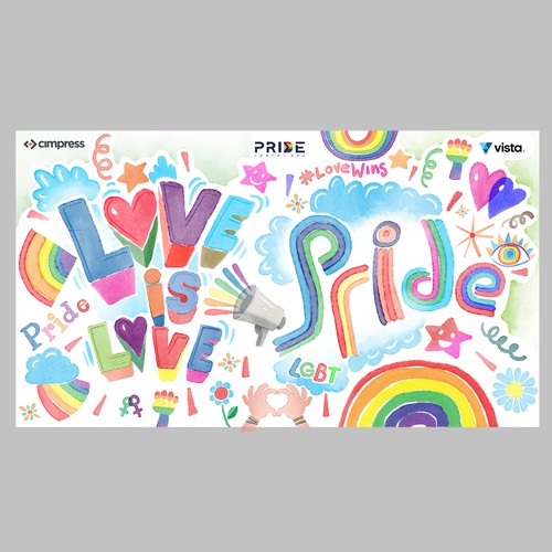 Virtual backgrounds for PRIDE month (multiple winners) Diseño de lofosparalogos