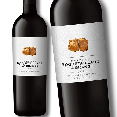 Design Label redesign: Attractive French Wine Label representing a carved rock di Debdutta*