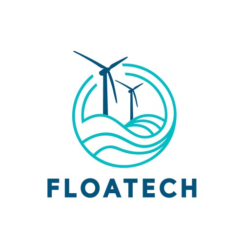 Creation of a logo for a wind turbine research project: FLOATECH Design by Jay Little Design