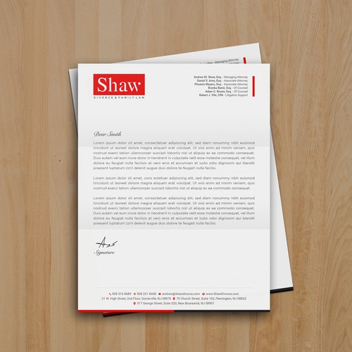 Letterhead for Divorce & Family Law Firm; Modern, Minimalist, Conservative Design Design by muaz™