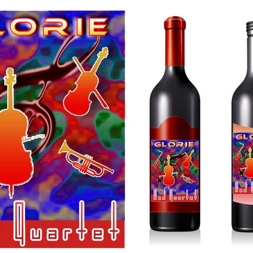 Glorie "Red Quartet" Wine Label Design Diseño de Pushon