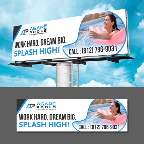 POOL AND OUTDOOR LIVING BILLBOARD DESIGN Design by Creative Milan ❤️