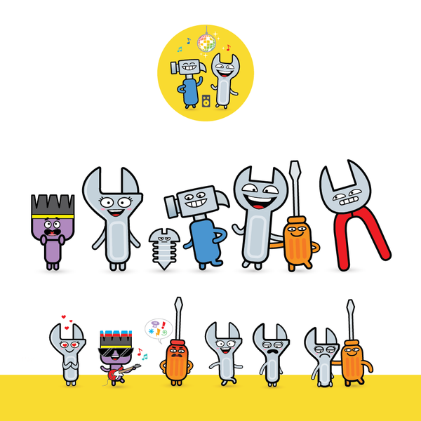 cartoon characters-Auto repair tools