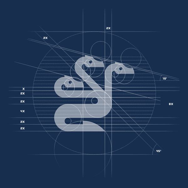 Bold Hydra Logo with Grid System
