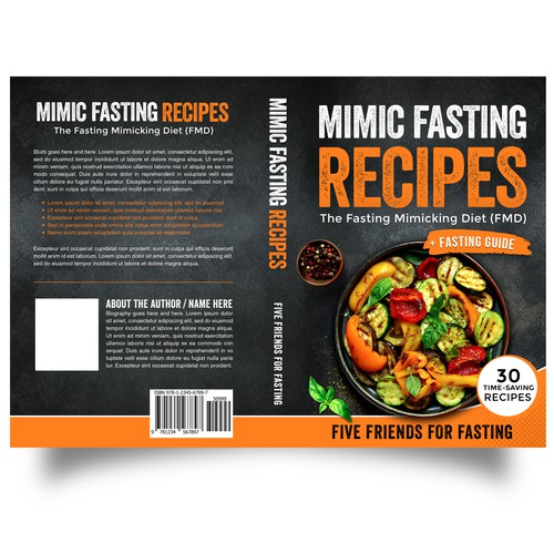 Design a fancy cover+basic layout for an e-book-based recipe book for the new fasting technique FMD Design por iDea Signs