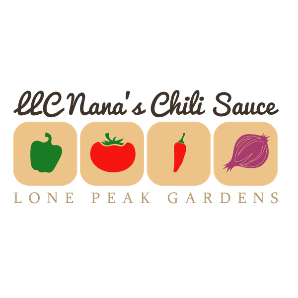 Create a classic logo for Lone Peak Gardens, LLC Nana's Chili Sauce