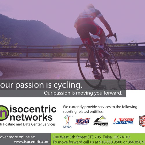Print AD for Cycling Event Guide for Isocentric Networks. Design by J-BUI-DESIGNS