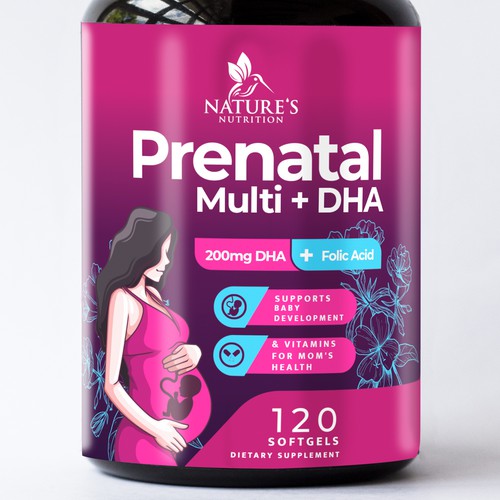 Prenatal Vitamins Label Design needed for Nature's Nutrition Ontwerp door R O S H I N