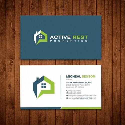 Modern Business Cards for Active Rest Properties Design by ™SF_Design™