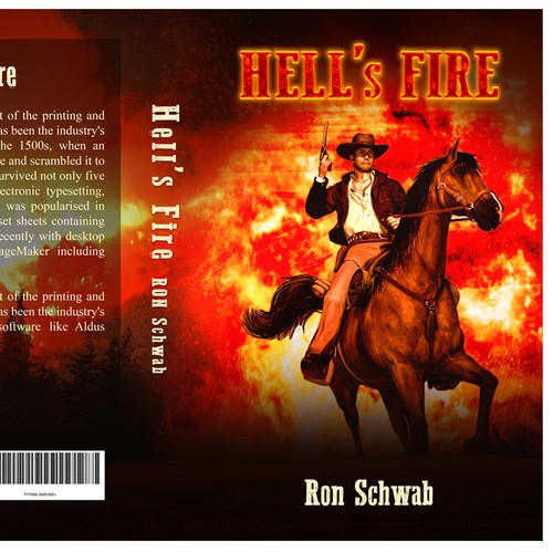 Design a book cover for action-packed Western novel “Hell's Fire” Design by ShahzaibZaheeer