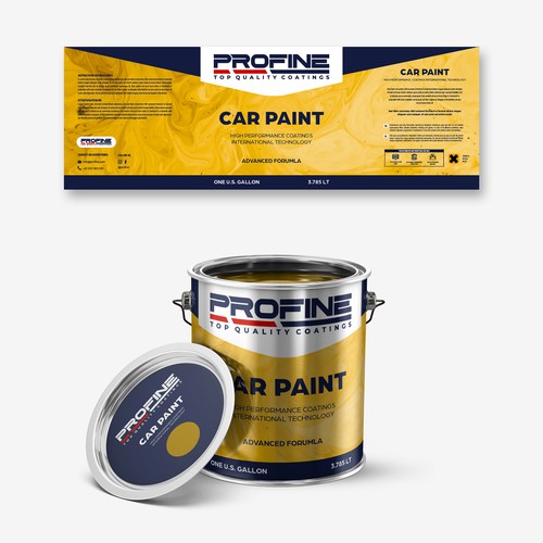 Label for our professional automotive and industrial coatings products Design by SRGrafica