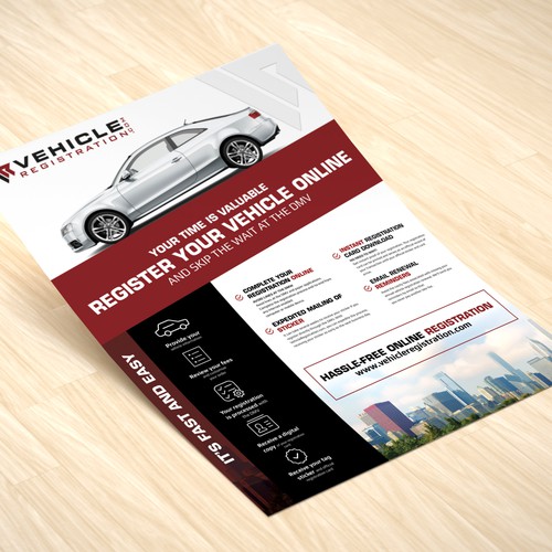 One-Page Flyer for VehicleRegistration.com Réalisé par jopet-ns