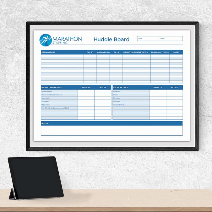 Huddle Board Design Needed for Recruiting Staff | Other design contest