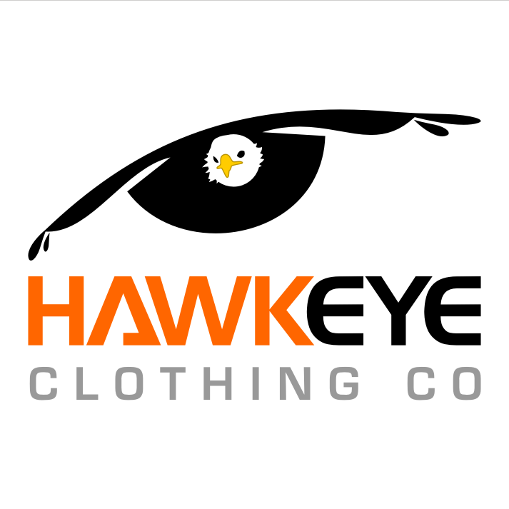 Sunglasses logo with the title 'Hawkeye Clothing Co'