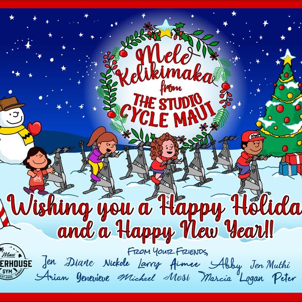 Christmas card for The Studio Cycle Maui