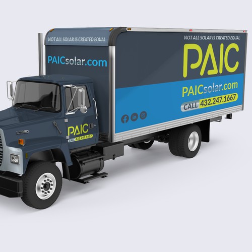 Design us an eye catching, modern, box truck wrap! Design by designsbymark