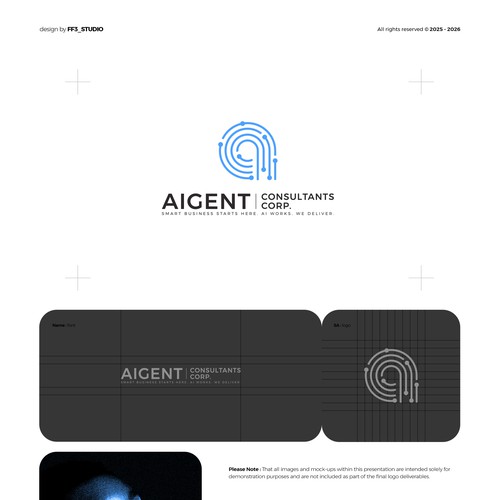 AI Agent Company: Appealing to small to medium sized businesses. Design by FF3