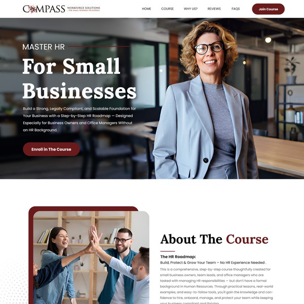 Master HR for Small Businesses – Promotional Landing Page for Compass Workforce Solutions”