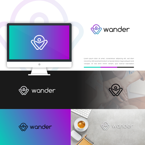 Design a logo for Wander: a map-based travel itinerary application Design by agusiono