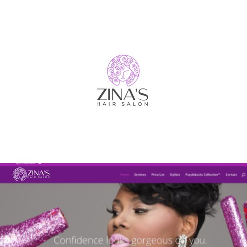 コンペ「Showcase African Heritage and Glamour for Zina's Hair Salon Logo」のデザイン by Web Hub Solutionさん 