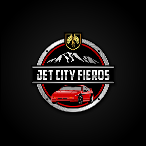 Jet City Fieros (Seattle) car club logo. To be used on web site, cards, patches, jackets, etc! Design by guinandra