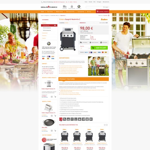 Online-Shop Design: New design for grill-profi-shop.de Réalisé par Technology Wisdom