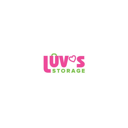 Luv’s Storage - modern logo with bright color Design by mami.studio