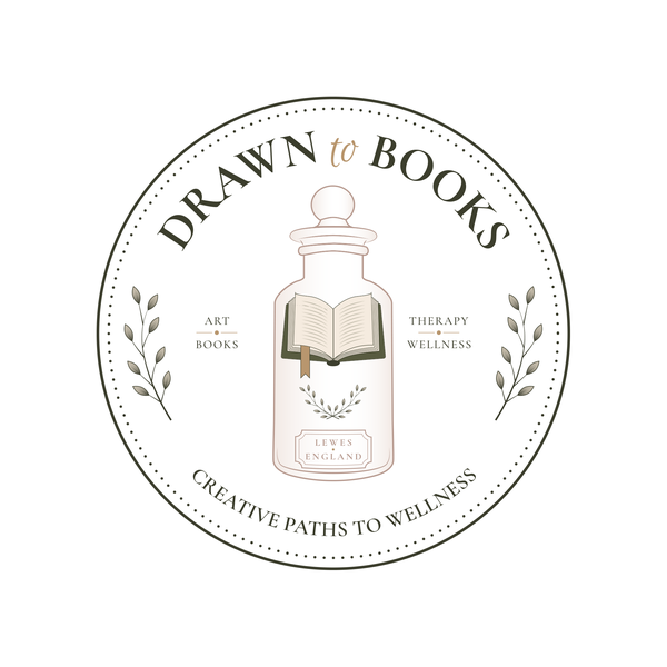Design by ArtDesignByDina titled "Drawn to Books – Apothecary-Inspired Wellness Bookshop Logo"