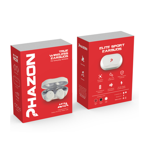 Wireless earbuds packaging box sleeve design Design by Reynaldo TahanZero