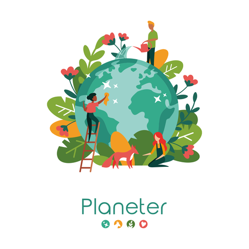 Create an inspiring logo for Positive Planet People Design by Ameline Studio