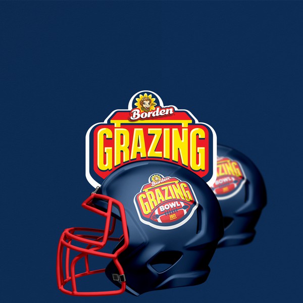 Americanl footbal inspired logo for famous cheese brand