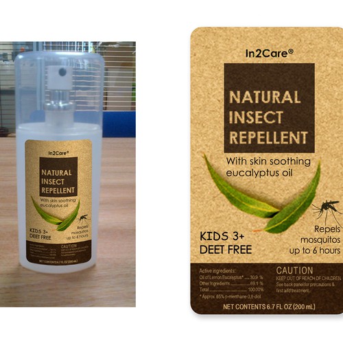 A product label for an insect repellent based on African lemon eucalyptus oil Design by SulieCreative