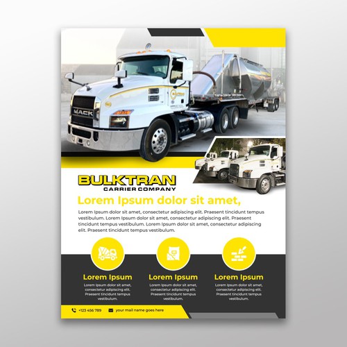 Trucking company marketing flyer Design by Dzhafir