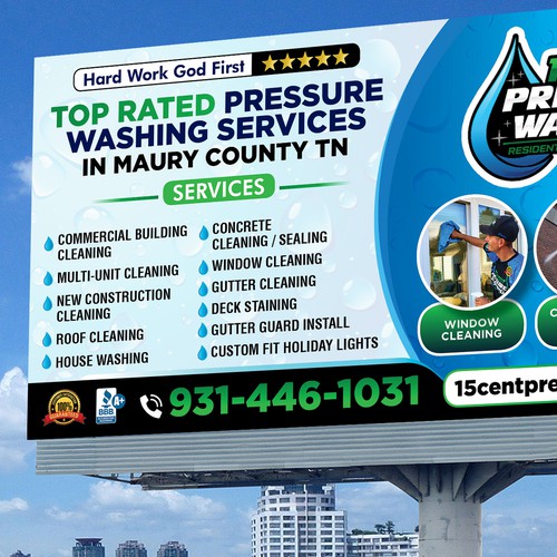 Modern Pressure Washing Billboard Design by abirk1