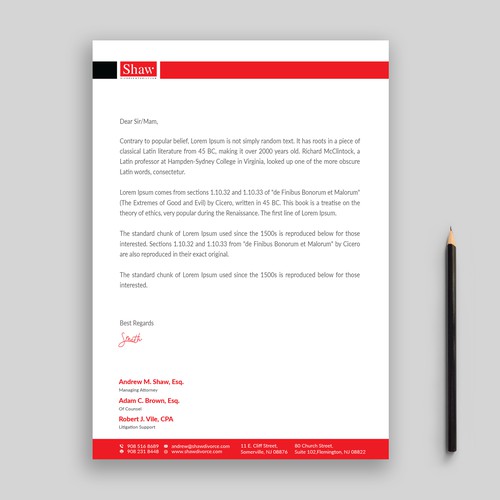 Letterhead for Divorce & Family Law Firm; Modern, Conservative Design Design by Rifat Sarkar