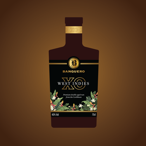Design the labels of a whole new range of double aged RUM from the CARIBBEAN Diseño de Ingero