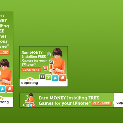 Banner Ads For A New Service That Pays Users To Install Apps Design by mCreative