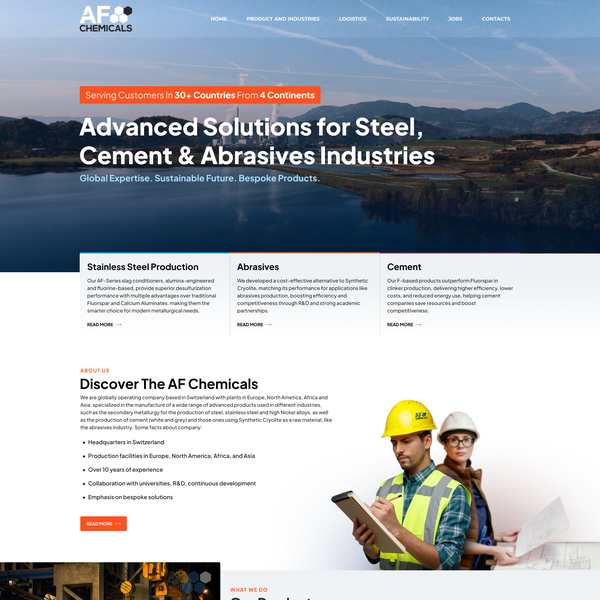 AF Chemicals AG Landing mockup