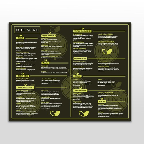 Jusu Bar Menu Design by AdryQ