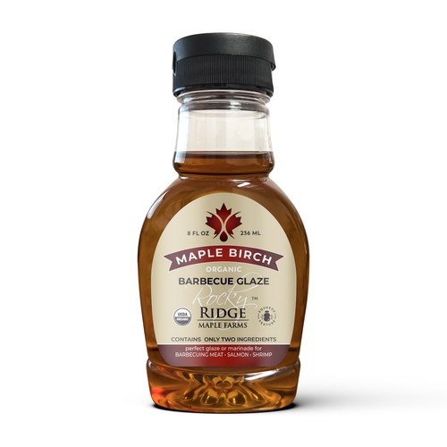 Vintage Label for Birch and Maple Syrup Barbecue Glaze Design by Krasi Miletieva