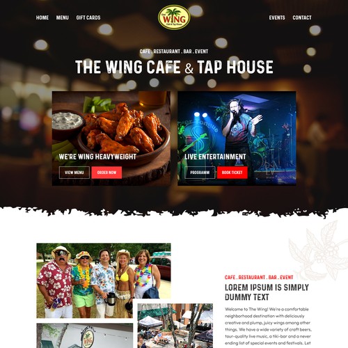Design A Fresh New Website for The Wing Cafe & Tap House! Design by AKDCreative
