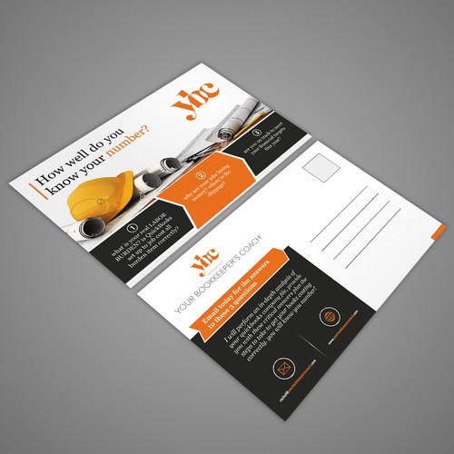 Fun postcard/flier marketing bookkeeping support to general contractors Ontwerp door Dzhafir